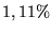 $1,11\%$
