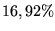 $16,92\%$