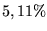 $5,11\%$