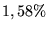 $1,58\%$