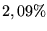 $2,09\%$