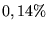 $0,14\%$