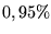 $0,95\%$