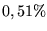 $0,51\%$